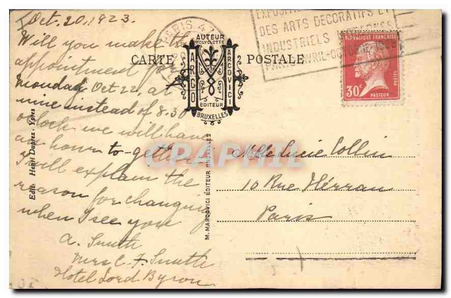 CPA Militaria Ypres beffroi cote Est  — Rückseite