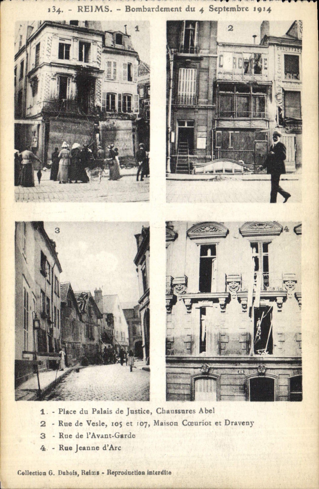 Reims - Bombardement du 4 Septembre 1914 — Collection G. Dubois