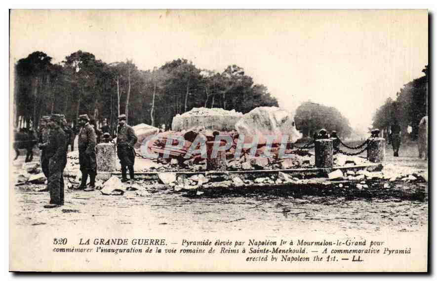 Pyramide élevée par Napoléon Ier à Mourmelon-le-Grand pour commémorer l'inauguration de la voie romaine de Reims à Sainte-Menehould — LL