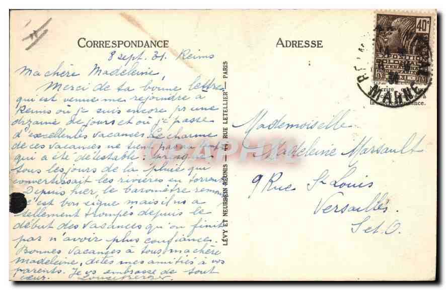 CPA Militaria Reims L'Abside de la Cathedrale a travers les Ruines  — Rückseite