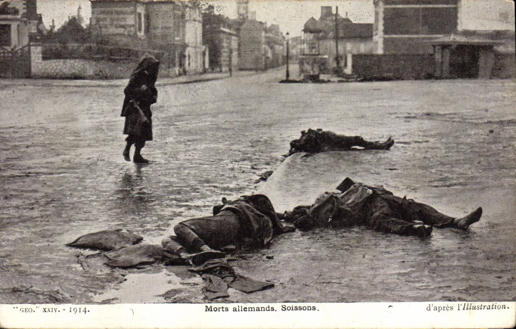 Morts allemands. Soissons — d'après l'Illustration — "GEO." XXIV - 1914