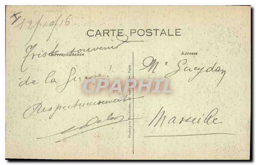 Verdun — Bombardement de Verdun — Une Rue en ruines — Phot-Express - Visé Paris 1019 — Rückseite