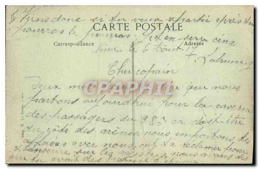 CPA Versailles La Prefecture  — Verso