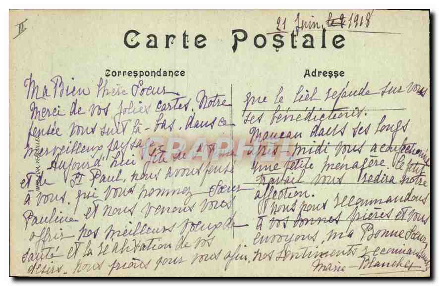 CPA Versailles La Prefecture  — Verso