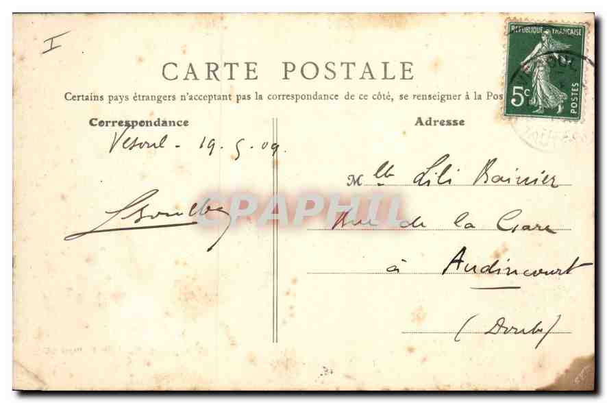 CPA Vesoul La Prefecture  — Verso