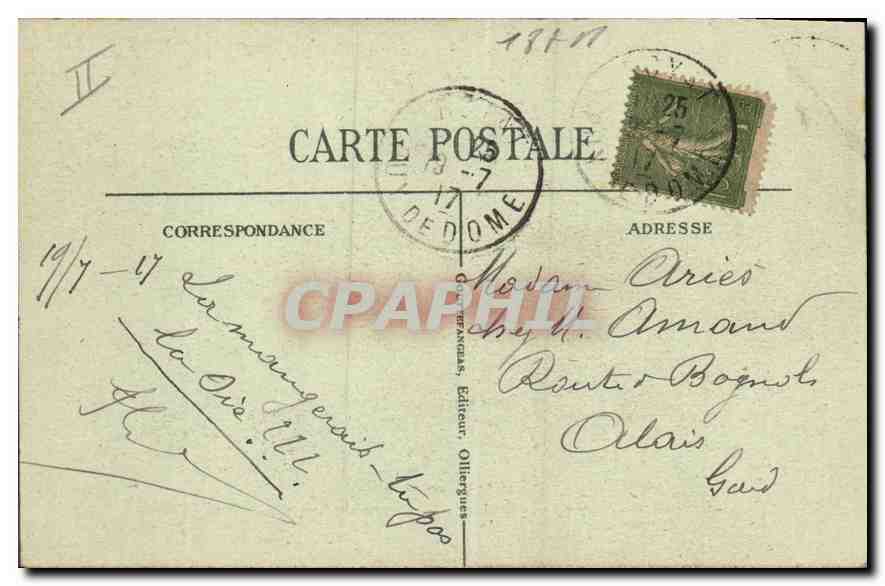CPA Folklore L'Auvergne  — Verso