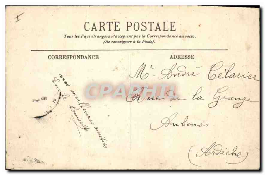 CPA Saint Etienne Le Palais de Justice  — Verso