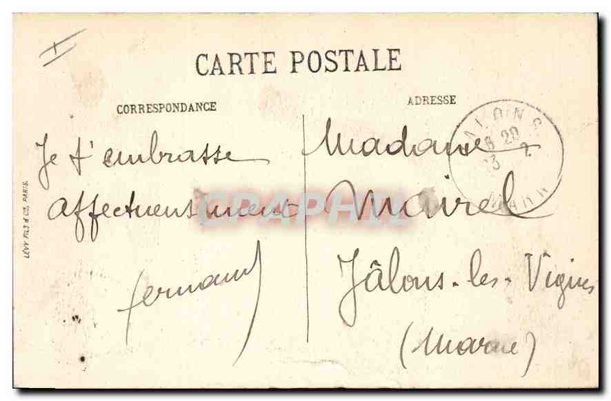 CPA Saint Etienne Le Palais de Justice  — Verso