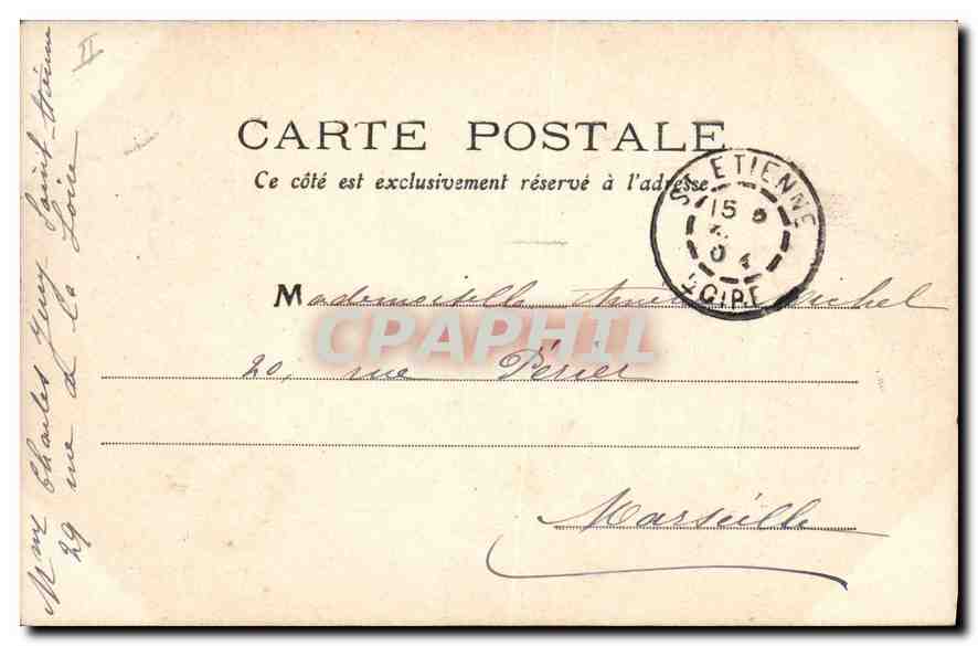 CPA Saint Etienne Le Palais de Justice  — Verso