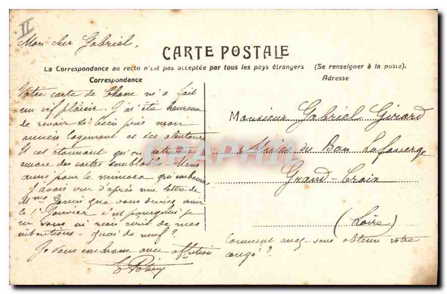 CPA Strasbourg Palais de Justice Tramway — Verso