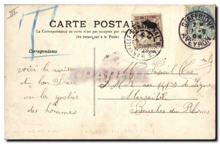 CPA Saint Affrique Le Palais de Justice  — Verso