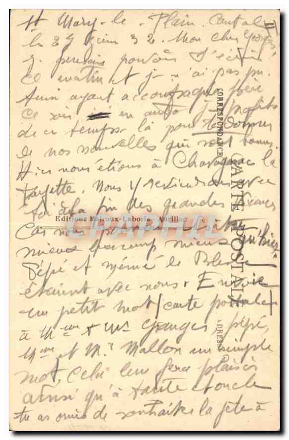 CPA Folklore En Auvergne la rentree du Foin  — Verso