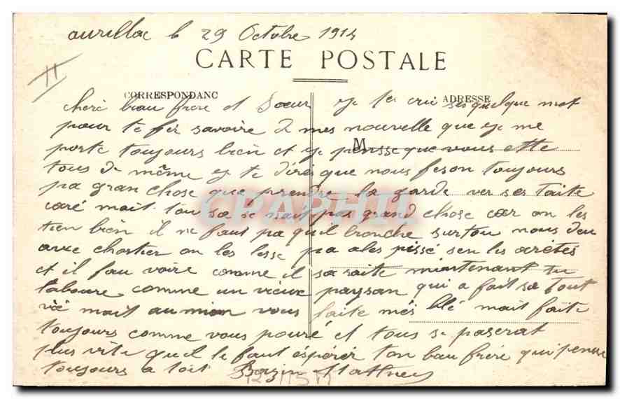 CPA Folklore En Auvergne une vacherie dans le montagne  — Verso