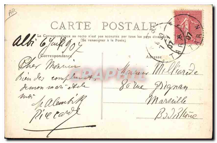 Un Pâtre — L'Auvergne — Albi-Tarn, n°301 — Verso