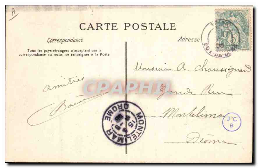 CPA Folklore L'Auvergne Pittoresque vieux Paysan Auvergnat  — Verso