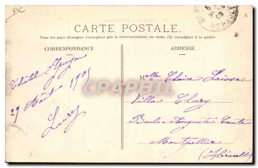 Paysannes d'Auvergne — série 36 — éditeur Paris — Verso