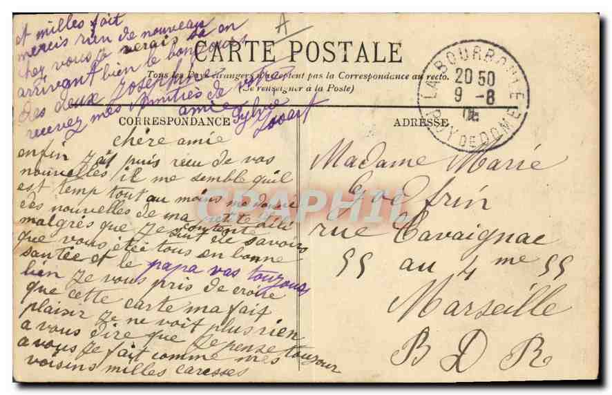 CPA Folklore Types d'Auvergne Paysans  — Verso