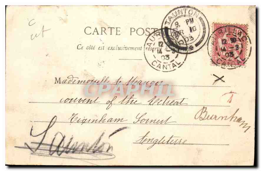 Vendeuses de Crème et de Lait en Auvergne — Le Cantal illustré — Photographie Castanié, Aurillac — Verso