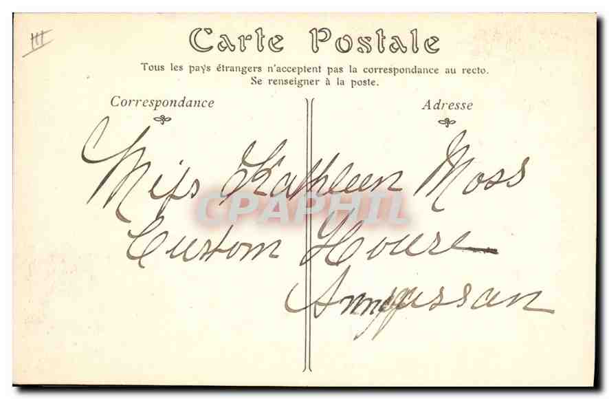 CPA Folklore Auvergne la bourree  — Verso