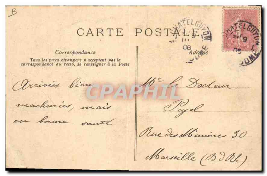 CPA Folklore L'Auvergne Pittoresque une noce Auverfnate  — Verso