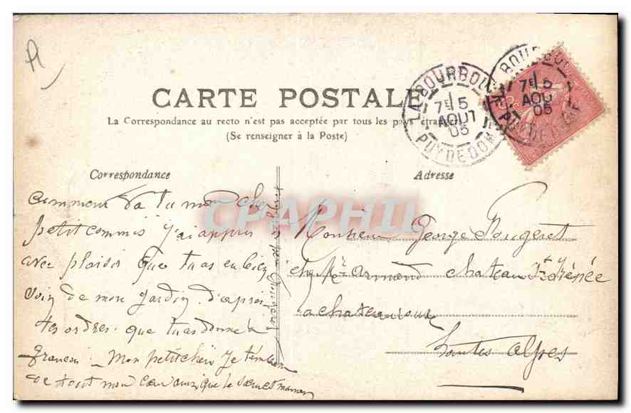 Cour rustique — L'Auvergne — M.T. n°298 — Verso