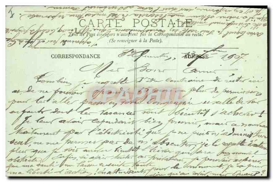 CPA Saint Quentin Le Palais de Justice  — Verso