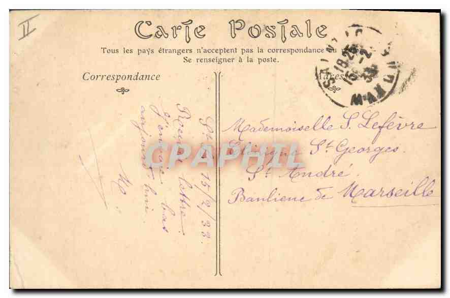CPA Saint Lo Le Palais de Justice et la Rue Carnot  — Verso