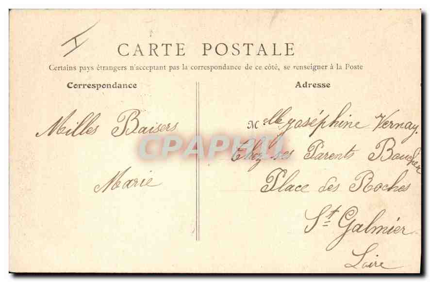CPA Saint Chamond Loire Hotel de Ville et Justice de Paix  — Verso