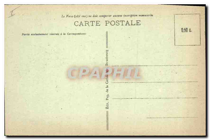 CPA Strasbourg Palais de Justice Eglise Saint Pierre le Jeune  — Rückseite