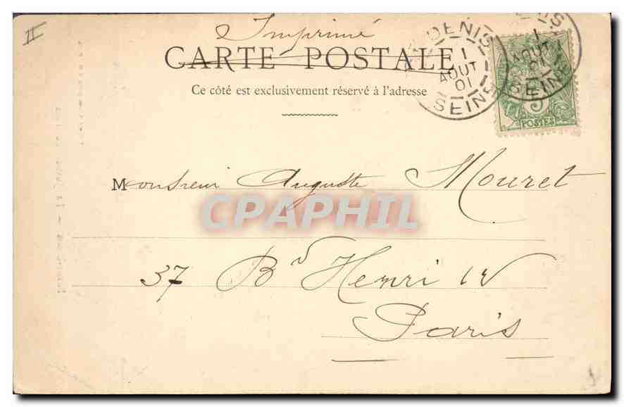 CPA Saint Denis La Justice de Paix  — Verso