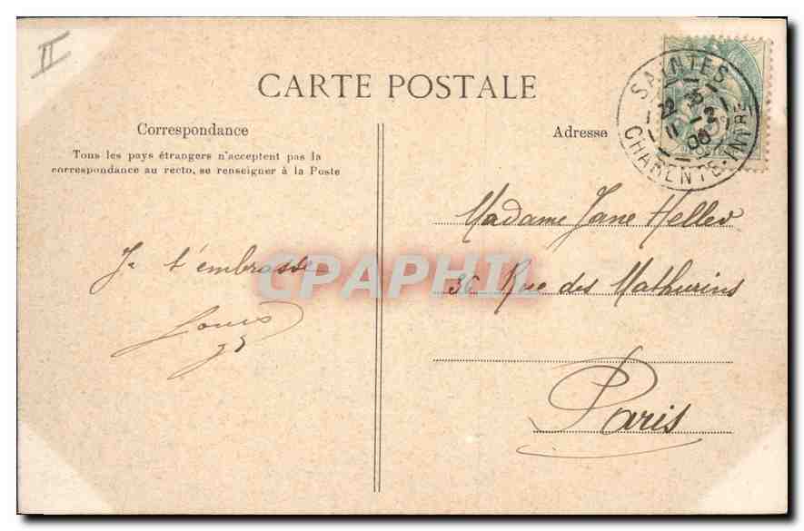 CPA Saintes Palais de Justice  — Verso