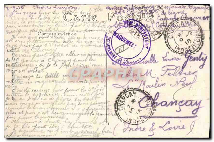 Saint-Brieuc — Boulevard de Sévigné et le Palais de Justice — ND. Phot. n° 111 — Verso