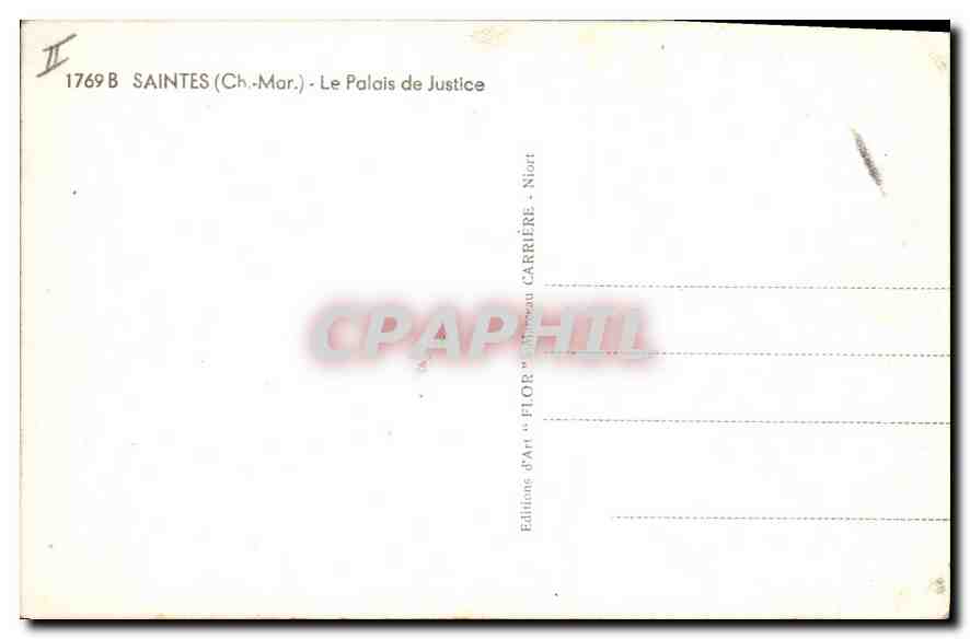 CPA Saintes Ch Mar Le Palais de Justice  — Verso