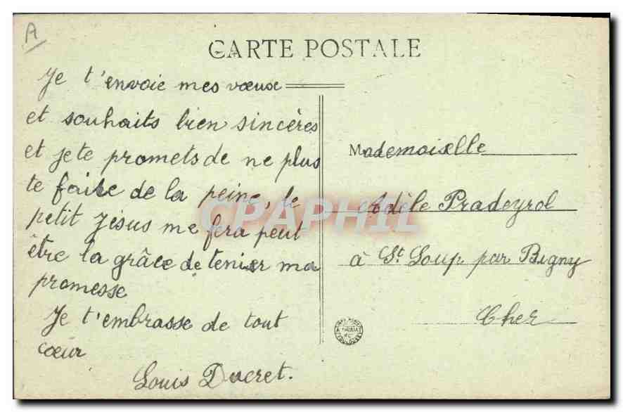 CPA Folklore En Auvergne au pied de la vieille croix gallo Romaine  — Verso