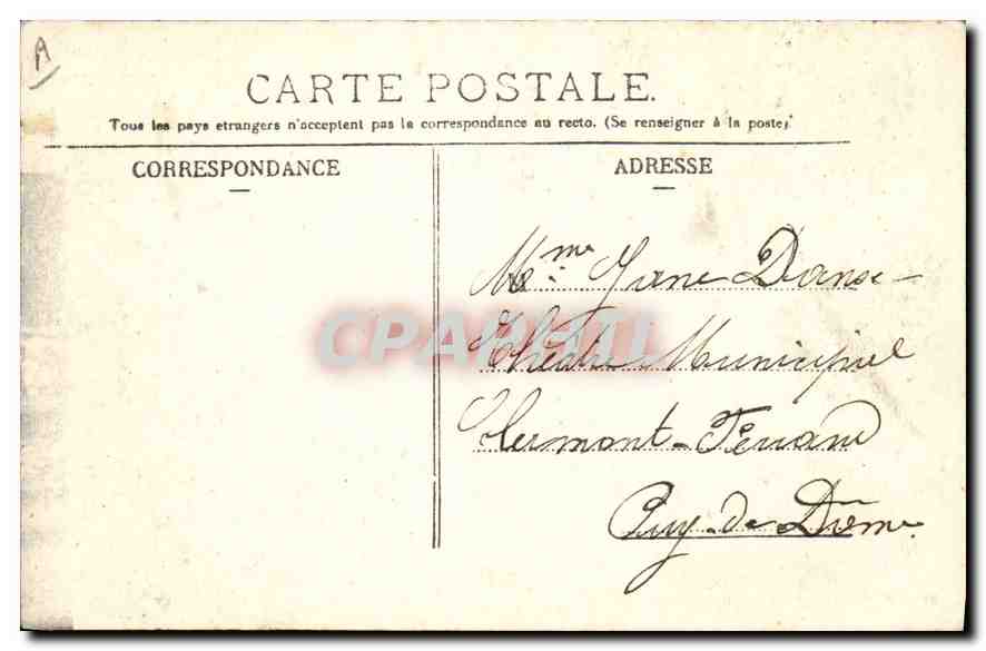 CPA Folklore La Bourreio d'Aubergno  — Verso