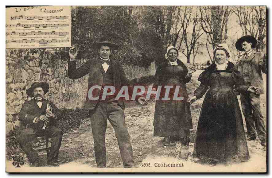 CPA Folklore Auvergne Croisement 