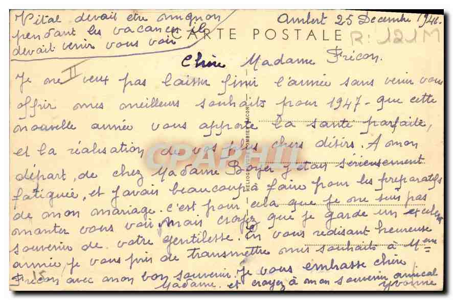 CPA Folklore Les Auvergnats chez eux la veillee  — Verso