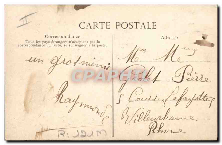CPA Folklore Paysans Auvergnats  — Verso