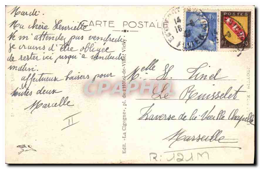 CPA Folklore L'Auvergne Pittoresque une vieille Paysanne  — Verso