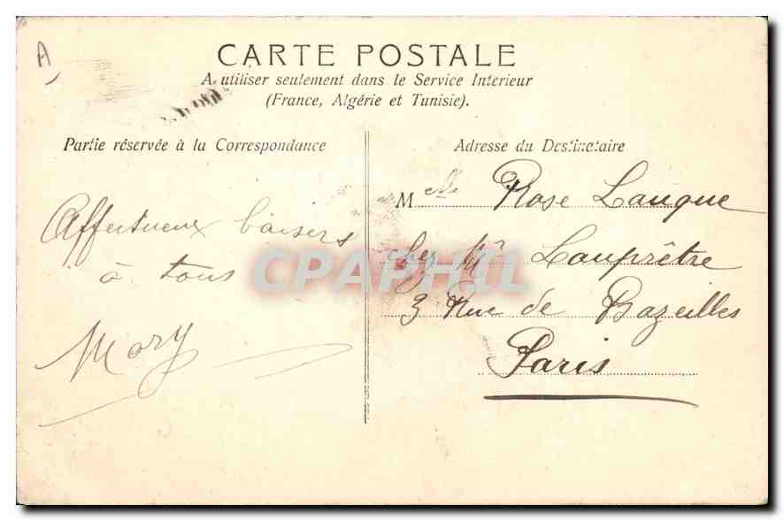 CPA Folklore Auvergne  — Verso