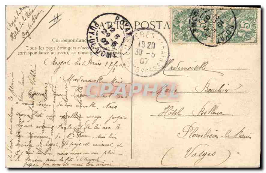 CPA Folklore L'Auvergne Pittoresque jeune Paysan  — Verso
