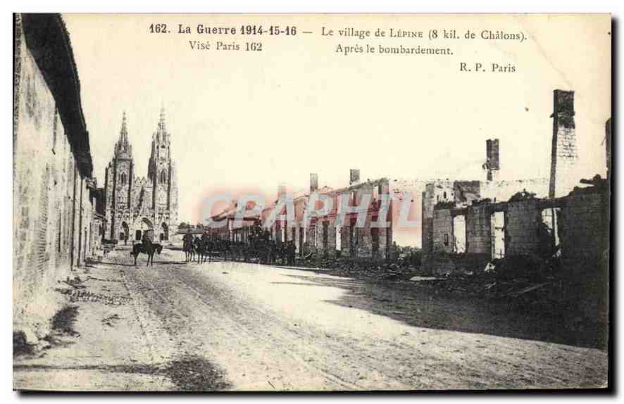 Le village de LÉPINE — Après le bombardement — Visé Paris 162