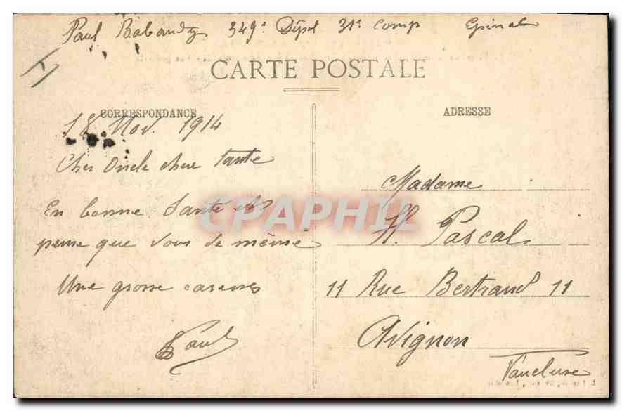 La Ferme de Léomont, près Vitriment, bombardée par les Allemands - Vue générale — S. Baston, lith.-édit. Lunéville — Verso