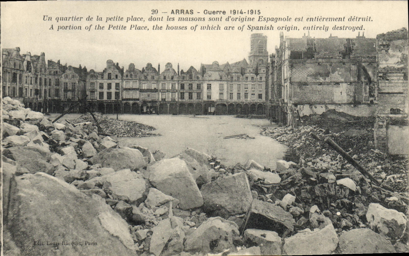 Arras — Quartier de la Petite Place détruit — Edit. Louis Racquet, Paris
