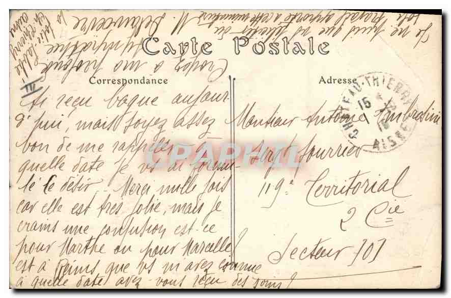 CPA Militaria Bombardement de Reims par les Allemands le 18 septembre 1914 Maisons rue de L'Universi — Verso