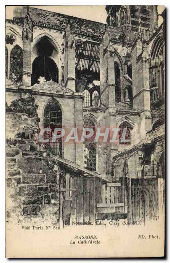 CPA Militaria Soissons La Cathedrale 