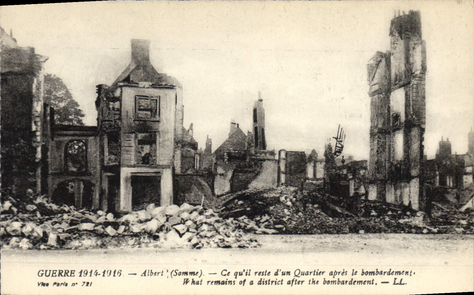 Albert (Somme) — Ruines d'un quartier après le bombardement — Vue Paris n° 721