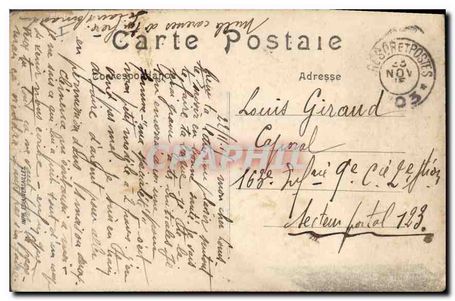 Albert (Somme) — Une rue après le bombardement — T.M.K. n° 468 — Verso