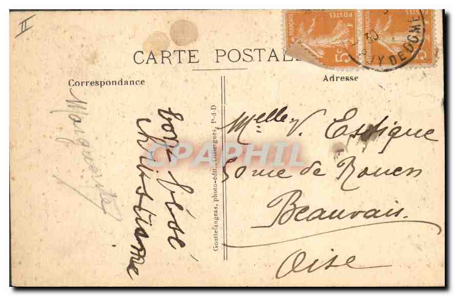 CPA Folklore L'Auvergne  — Verso