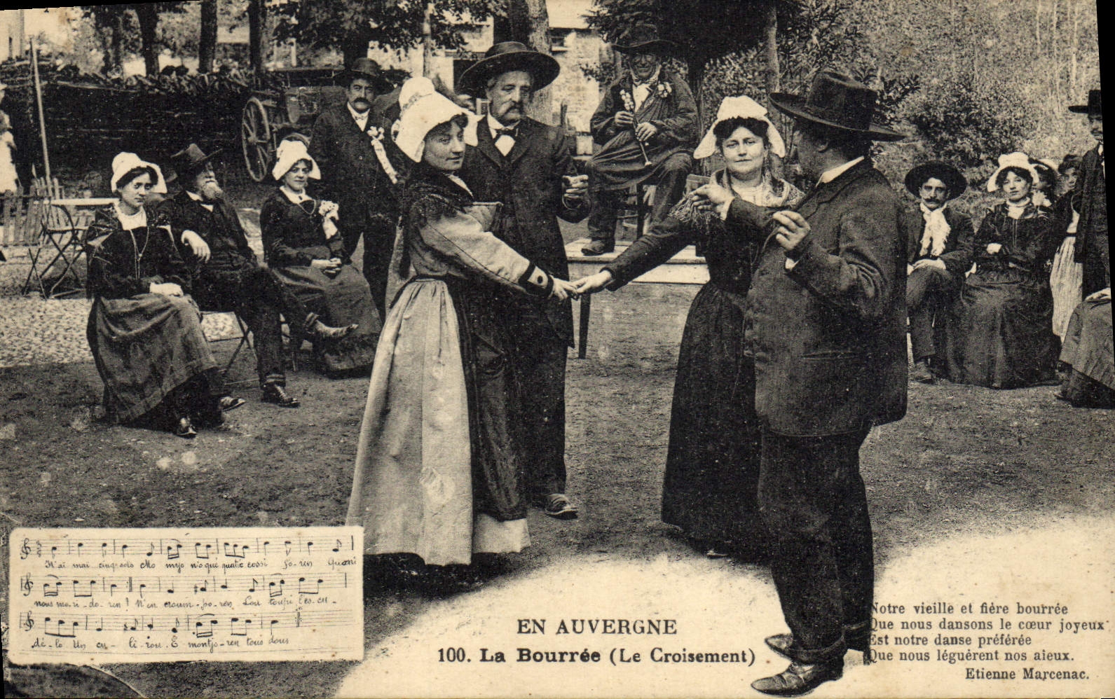 CPA Folklore En Auvergne La Bourree Le Croisement 